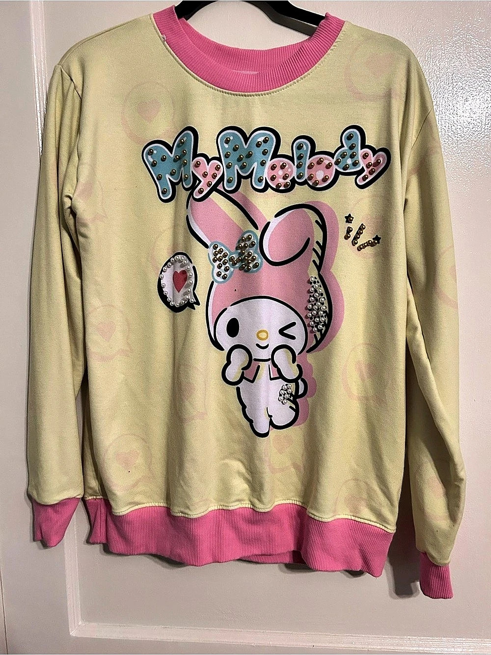 Sanrio My Melody Embellished Graphic Sweatshirt Yellow & Pink